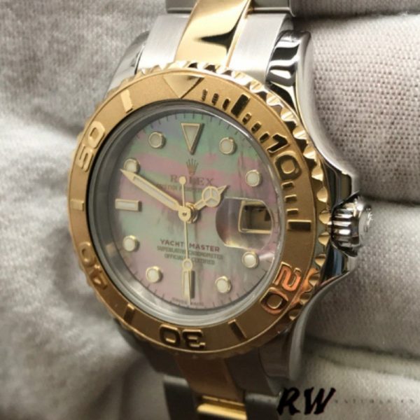Rolex Yacht Master 169623 Steel Yellow Gold Black MOP Dial 29MM Lady Replica Watch - Image 4