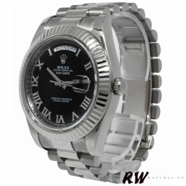 Rolex Day-Date 218239 Black Roman Numerals Dial White Gold 41MM Mens Replica Watch - Image 3