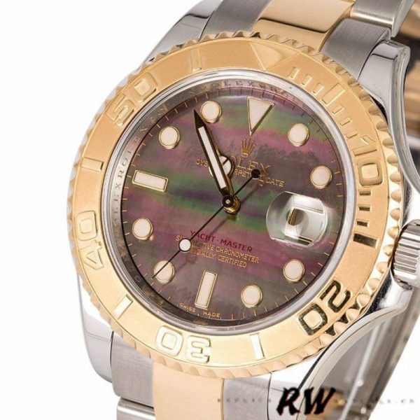 Rolex Yachtmaster 16623 Steel Yellow Gold Black MOP Dial 40MM Mens Replica Watch - Image 2