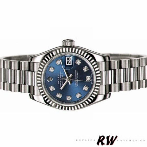 Rolex Datejust 179179 Blue Diamond Dial Fluted Bezel 26MM Lady Replica Watch - Image 4