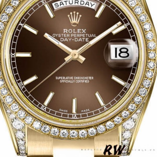 Rolex Day-Date 118388 Chocolate Brown Dial 36MM Unisex Replica Watch - Image 2