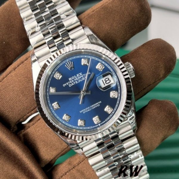 Rolex Datejust 126234 Blue Diamond Dial 36MM Unisex Replica Watch - Image 4