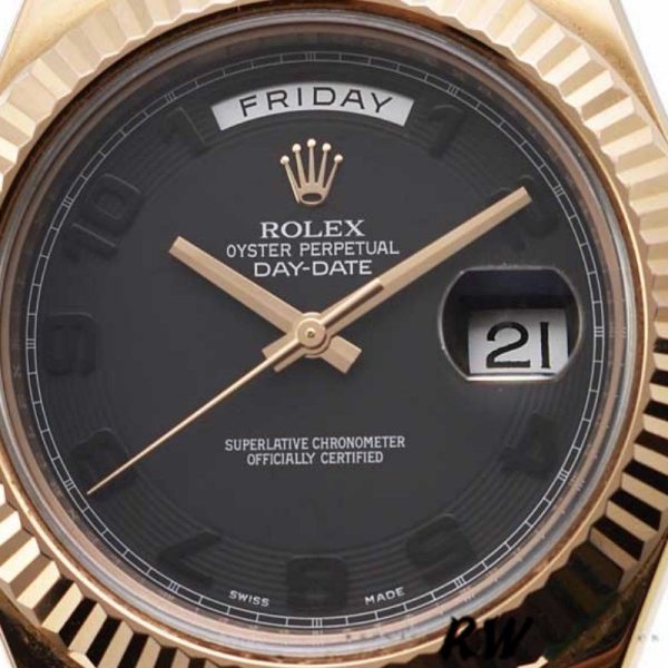 Rolex Day-Date 218235 Black Concentric Arabic Dial Rose Gold 41MM Mens Replica Watch - Image 2