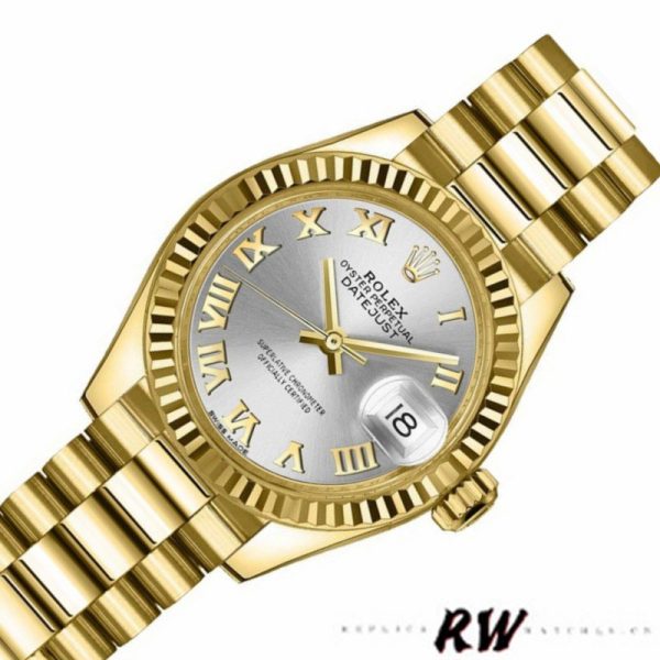 Rolex Datejust 279178 Silver Roman Dial Fluted Bezel 28mm Lady Replica Watch - Image 3