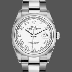 Rolex Datejust 126200 White Roman Dial Stainless Steel 36MM Unisex Replica Watch