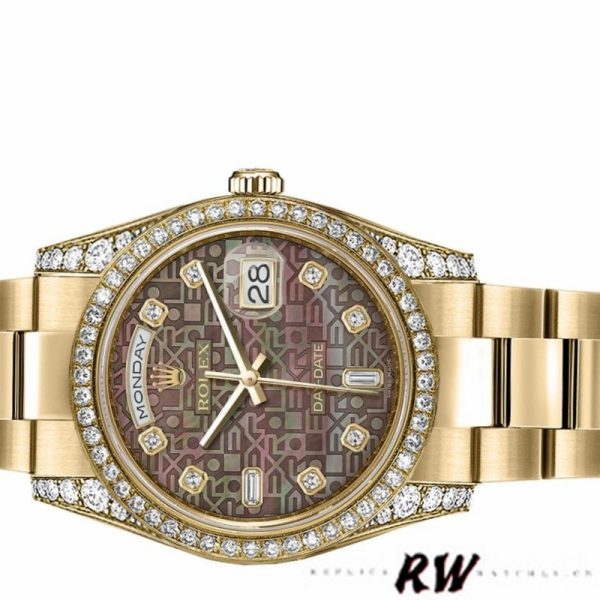 Rolex Day-Date 118388 MOP Jubilee Diamond Dial 36mm Unisex Replica Watch - Image 4