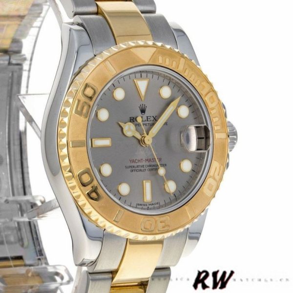 Rolex Yacht Master 168623 Steel Yellow Gold Platinum Dial 35MM Unisex Replica Watch - Image 2