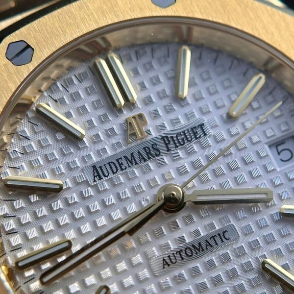 Audemars Piguet Royal Oak 15450BA Yellow Gold White Dial Replica IP Factory 37mm - Image 4