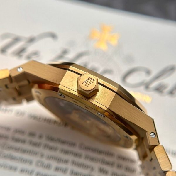 Audemars Piguet Royal Oak 15450BA Yellow Gold White Dial Replica IP Factory 37mm - Image 5