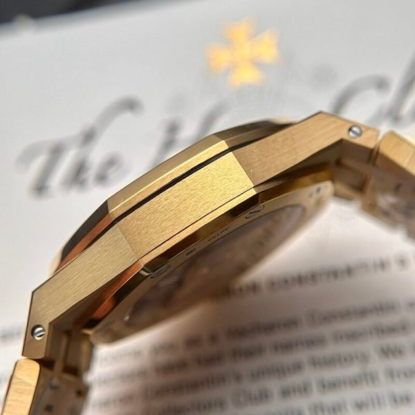 Audemars Piguet Royal Oak 15450BA Yellow Gold White Dial Replica IP Factory 37mm - Image 6