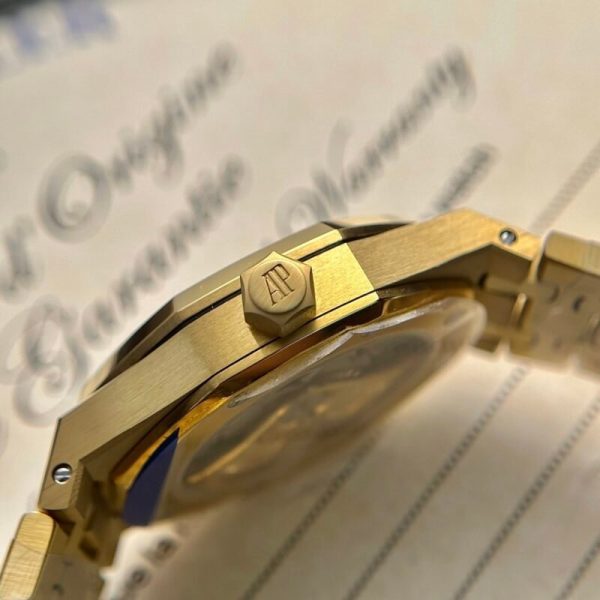 Audemars Piguet Royal Oak 15450BA Yellow Gold Blue Dial Replica IP Factory 37mm - Image 5