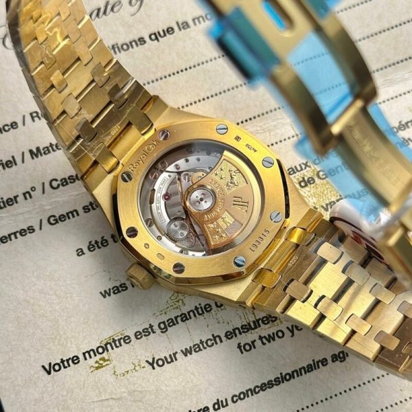 Audemars Piguet Royal Oak 15450BA Yellow Gold Blue Dial Replica IP Factory 37mm - Image 6