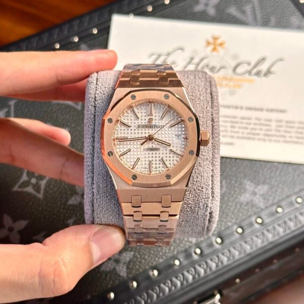 Audemars Piguet Royal Oak 15450OR Rose Gold White Dial Replica IP Factory 41mm