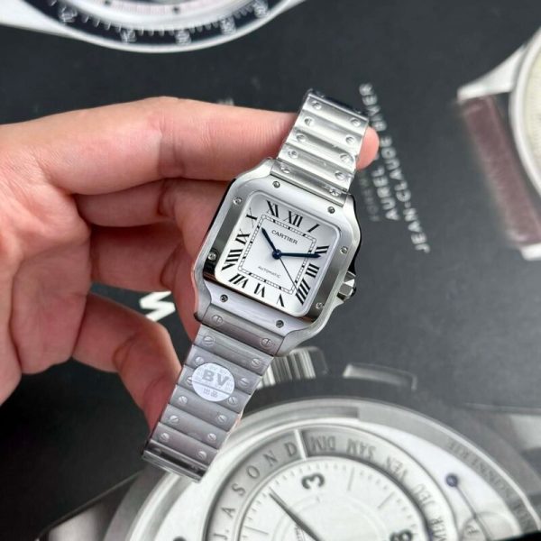 Cartier Santos WSSA0029 White Dial Medium Model Best Replica BVF 35.1mm - Image 3