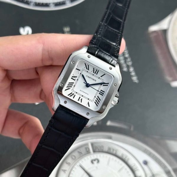 Cartier Santos WSSA0029 White Dial Medium Model Best Replica BVF 35.1mm - Image 4