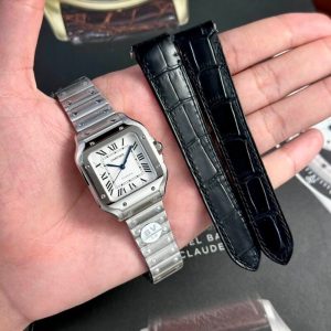 Cartier Santos WSSA0029 White Dial Medium Model Best Replica BVF 35.1mm