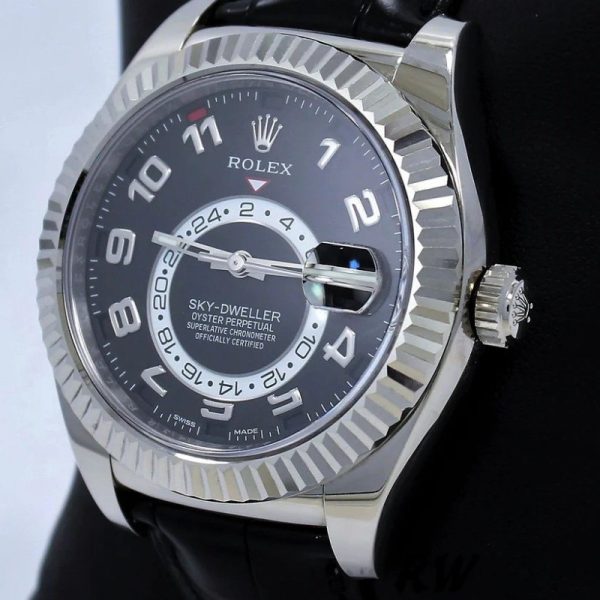 Rolex Sky-Dweller 326139 Black Dial Leather Strap 42MM Mens Replica Watch - Image 3