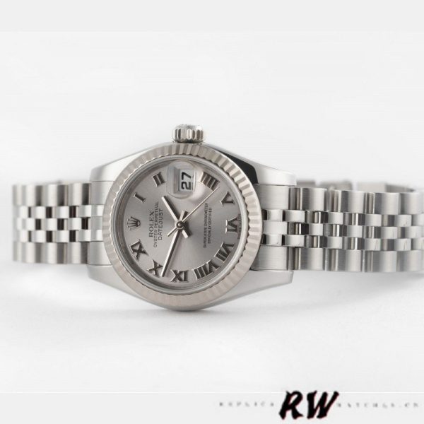 Rolex Datejust 179174 Rhodium Grey Dial Fluted Bezel 26MM Lady Replica Watch - Image 2