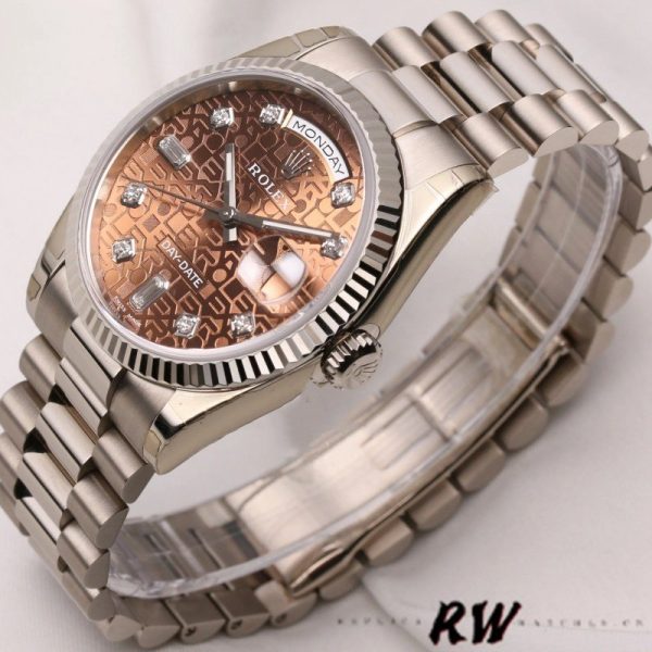 Rolex Day-Date 118239 Jubilee Chocolate Brown Dial 36mm Unisex Replica Watch
(5.0) - Image 2