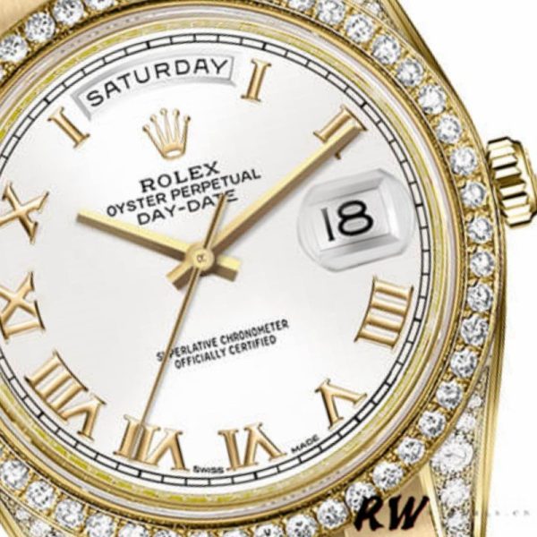 Rolex Day-Date 118388 White Roman Numeral Dial 36MM Unisex Replica Watch - Image 3