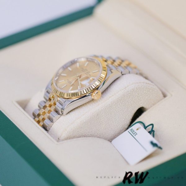 Rolex Datejust 126233 Champagne Index Dial Fluted Bezel 36MM Unisex Replica Watch - Image 4