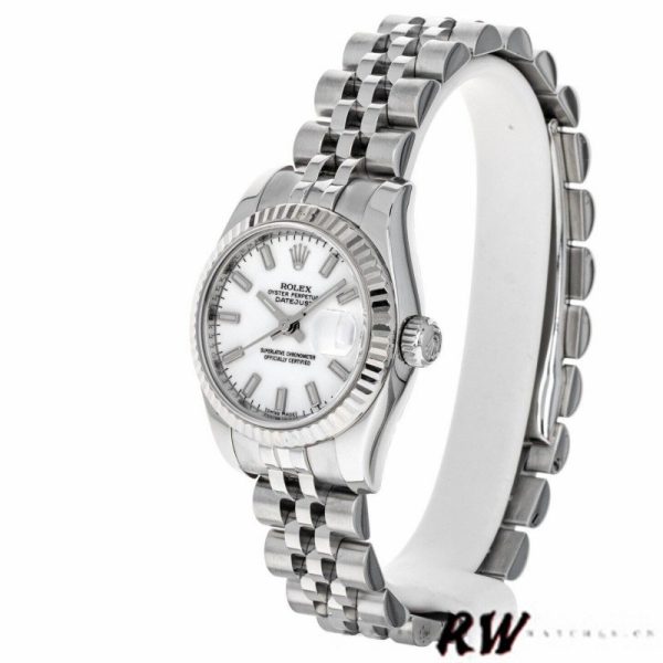 Rolex Datejust 179174 White Index Dial Fluted Bezel 26MM Lady Replica Watch - Image 3