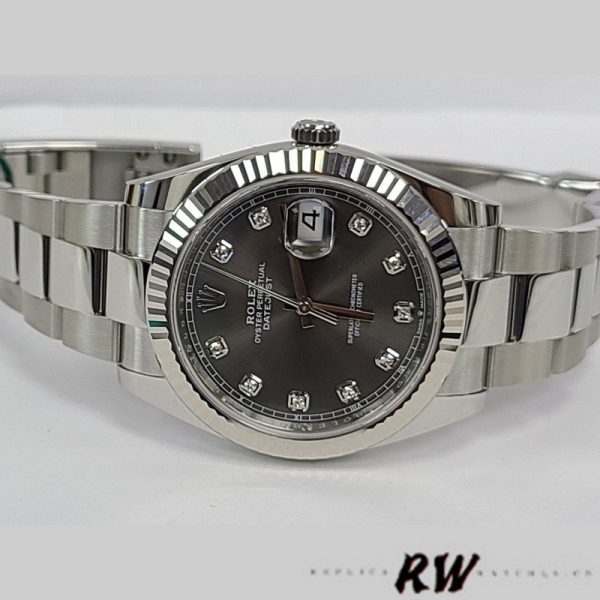 Rolex Datejust 126334 Fluted Bezel Dark Rhodium Grey Dial 41MM Mens Replica Watch - Image 4