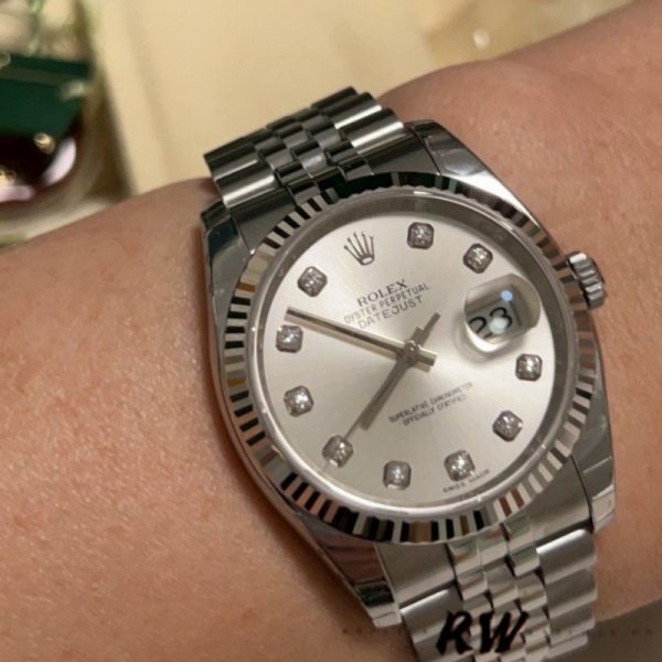 Rolex Datejust 116234-0084 Silver Diamond Dial 36mm Unisex Replica Watch - Image 2