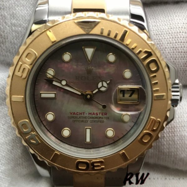 Rolex Yacht Master 169623 Steel Yellow Gold Black MOP Dial 29MM Lady Replica Watch - Image 2