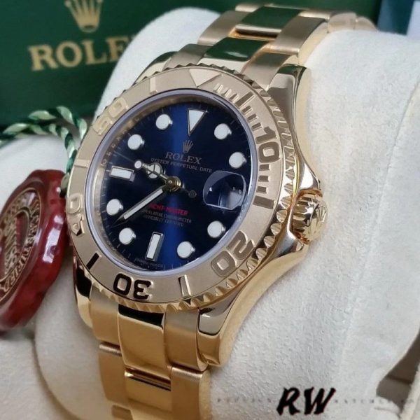 Rolex Yacht Master 169628 Yellow Gold Blue Dial 29MM Lady Replica Watch - Image 2