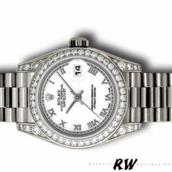 Rolex Day-Date 118389 White Gold White Roman Numeral Dial 36MM Unisex Replica Watch - Image 4