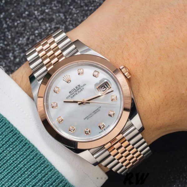 Rolex Datejust 126301 White Mother of Pearl Diamond Dial 41MM Mens Replica Watch - Image 4