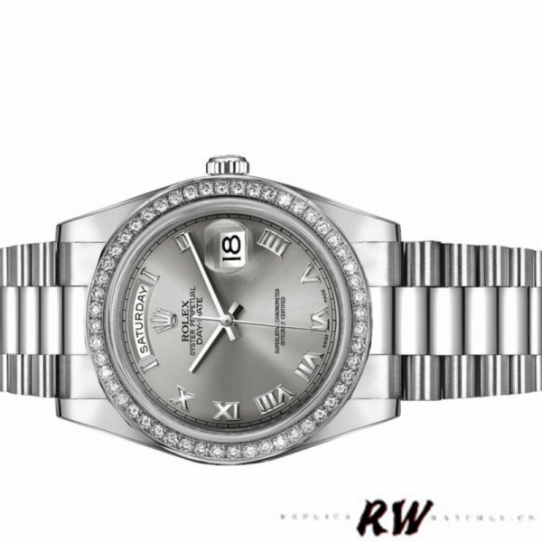Rolex Day-Date 218349 Rhodium Grey Dial 41MM Mens Replica Watch - Image 4