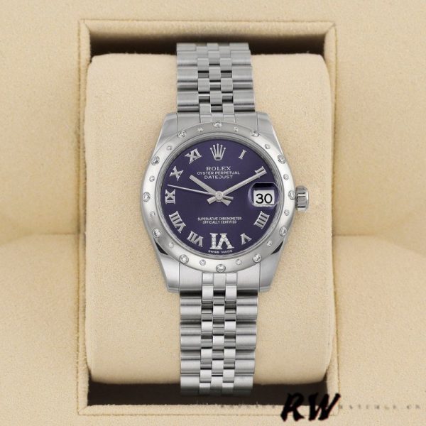 Rolex Datejust 178344 Purple Dial VI Diamonds 31MM Lady Replica Watch - Image 2
