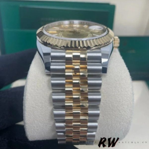 Rolex Sky-Dweller 326933 Stainless Steel Yellow Gold Champagne Dial 42MM Mens Replica Watch - Image 4