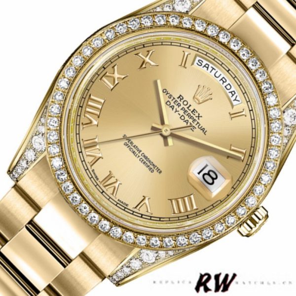 Rolex Day-Date 118388 Champagne Roman Numeral Dial 36MM Unisex Replica Watch - Image 3