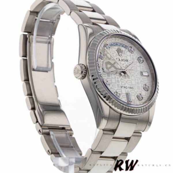 Rolex Day-Date 118239 Jubilee Silver Dial 36mm Unisex Replica Watch - Image 2