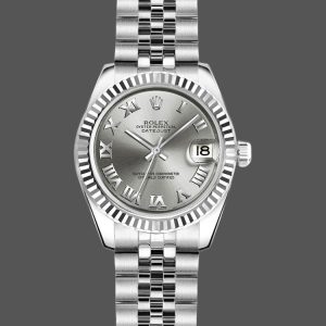 Rolex Datejust 179174 Rhodium Grey Dial Fluted Bezel 26MM Lady Replica Watch