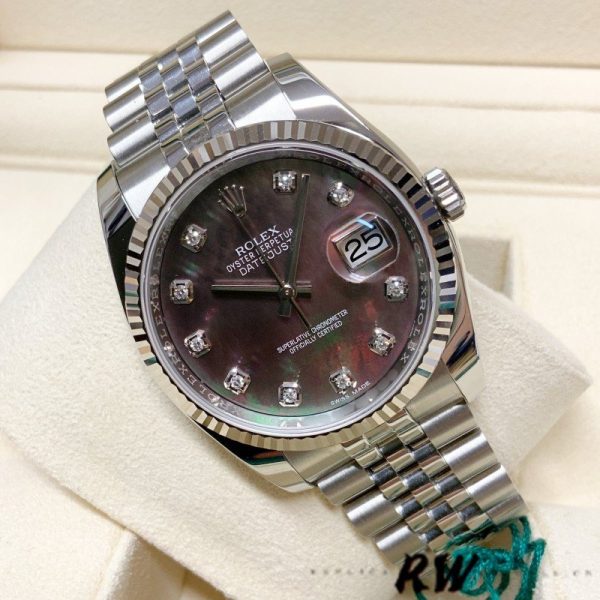 Rolex Datejust 116234 Black MOP Diamond Dial 36mm Unisex Replica Watch - Image 3