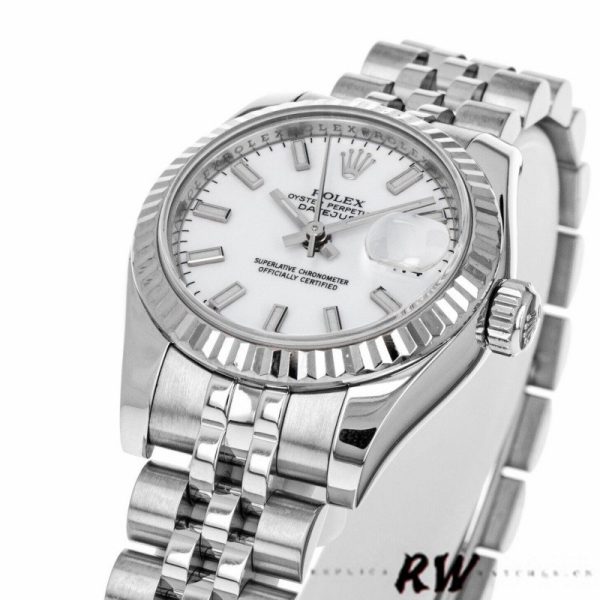 Rolex Datejust 179174 White Index Dial Fluted Bezel 26MM Lady Replica Watch - Image 4