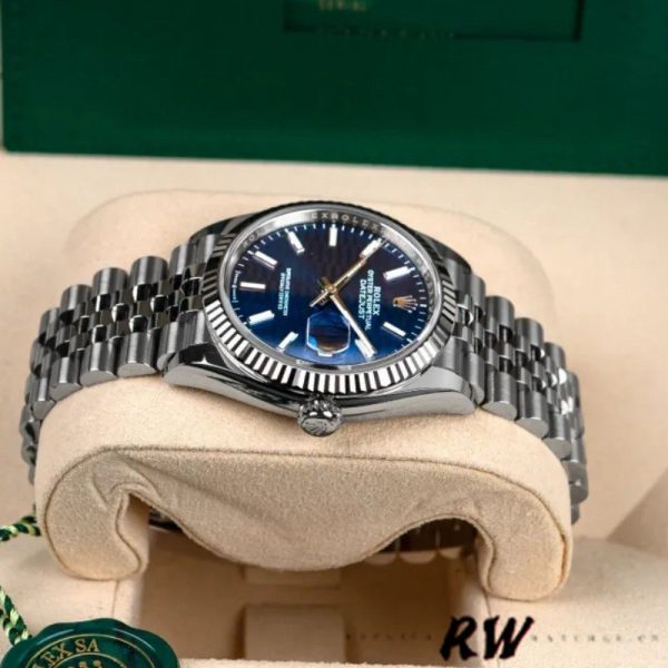 Rolex Datejust 126234 Fluted Bezel Blue Fluted Motif Dial 36MM Unisex Replica Watch - Image 4