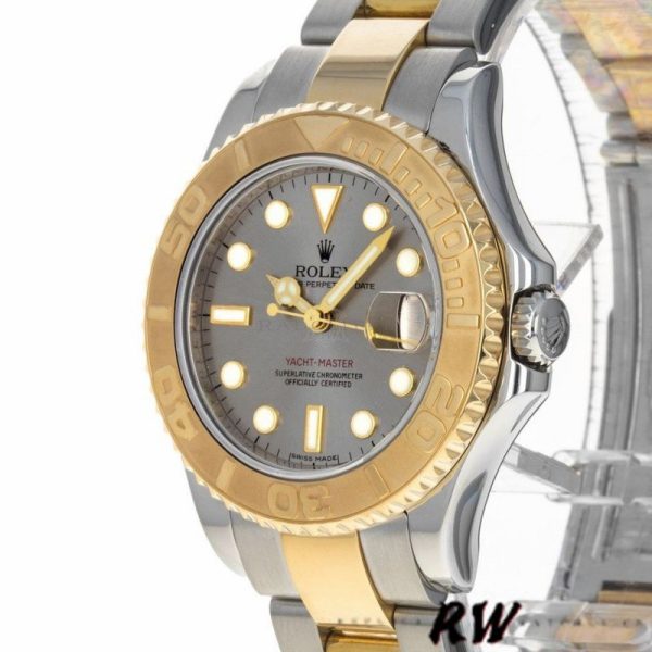 Rolex Yacht Master 168623 Steel Yellow Gold Platinum Dial 35MM Unisex Replica Watch - Image 3