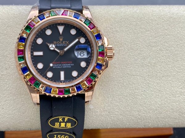 Rolex Yacht Master 116695 Black Rubber Strap Black Dial 40MM Mens Replica Watch - Image 3
