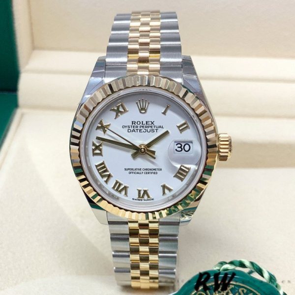 Rolex Datejust 279173 White Roman Numeral Dial Fluted Bezel 28mm Lady Replica Watch - Image 2