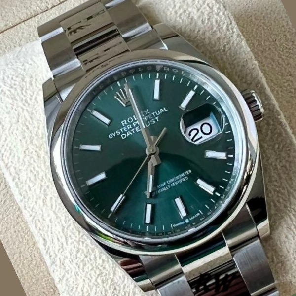 Rolex Datejust 126200 Green Index Dial Stainless steel 36MM Unisex Replica Watch - Image 3