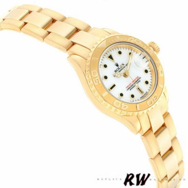 Rolex Yacht Master 169628 Yellow Gold White Dial 29MM Lady Replica Watch - Image 2