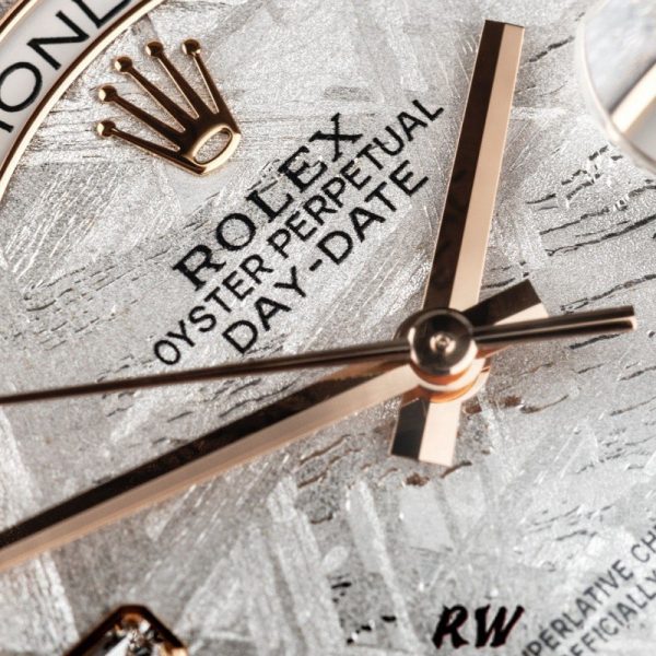 Rolex Day-Date 118235 Everose Gold Meteorite Diamond Dial 36mm Unisex Replica Watch - Image 3