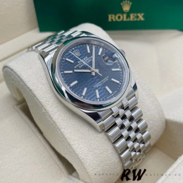 Rolex Datejust 126200 Stainless Steel Automatic Blue Motif Wave Dial 36MM Unisex Replica Watch - Image 2