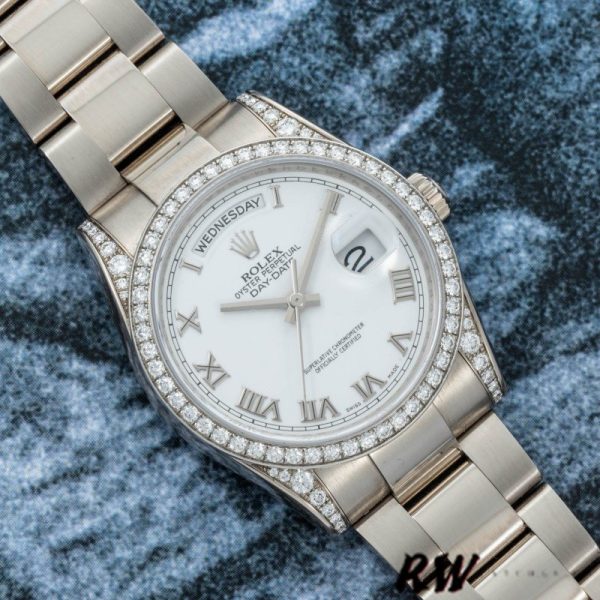 Rolex Day-Date 118389 White Roman Numeral Dial 36MM Unisex Replica Watch - Image 4