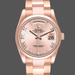 Rolex Day-Date 118205 Rose Gold Pink dial 36mm Unisex Replica Watch